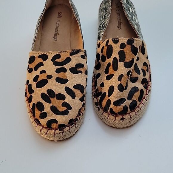 10 SOFT SURROUNDINGS ANIMAL PRINT LEOPARD ROPE ESPADRILLE SLIP ON SHOES - Picture 2 of 12